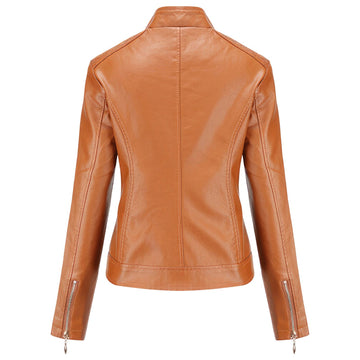 Women’s Brown Biker Café Racer Leather Jacket