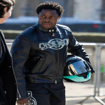 Asake Paris Fashion Week Leather Jacket