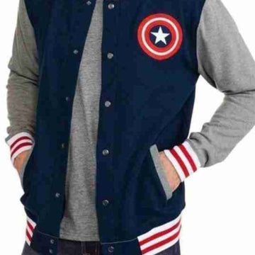 Captain America Blue Varsity Bomber Jacket