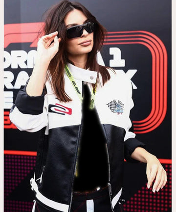 Emily Ratajkowski F1 Monaco GP Leather Jacket