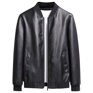 MEN’S Black Bomber Genuine Sheepskin Leather Jacket
