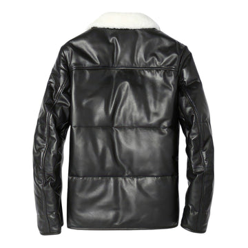 Men’s A2 Aviator Black Air Force Flight Puffer Leather Jacket