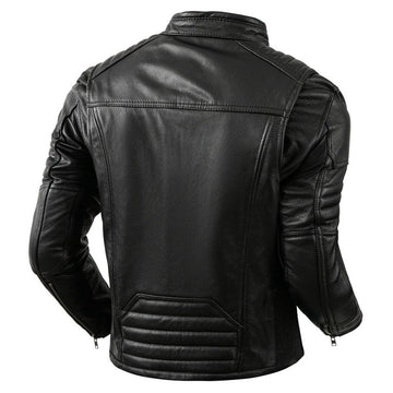 Men’s Smooth Black Slim Fit Leather Jacket