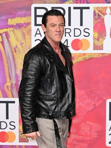 Luke Evans BRIT Awards 2024 Biker Jacket