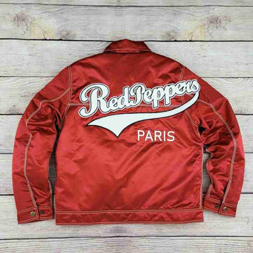 Red Peppers Satin Trucker Jacket