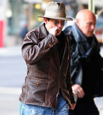 Johnny Depp Brown Leather Jacket