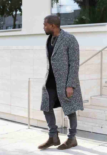 Kanye West Grey Trench Coat