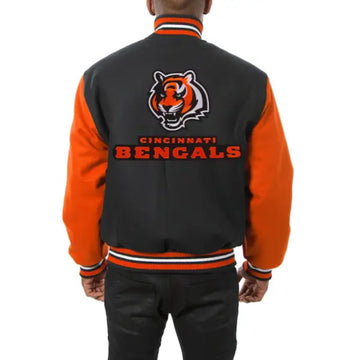 Cincinnati Bengals Black and Orange Varsity Jacket
