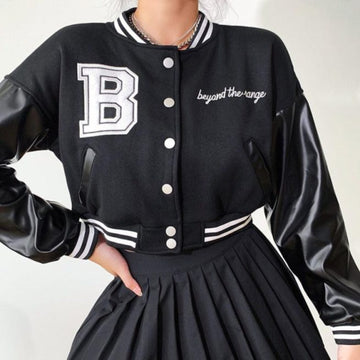 Copping Zone Women CZ B Embroidered Varsity Jacket