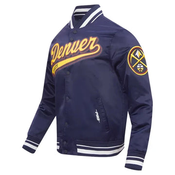 Denver Nuggets Pro Standard Navy Script Tail Satin Jacket