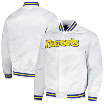 Denver Nuggets White Hardwood Classics Jacket