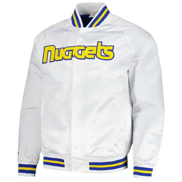 Denver Nuggets White Hardwood Classics Jacket
