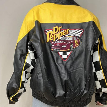 Dr Pepper Replica Vintage Nascar Leather Racing Jacket