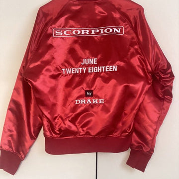 Drake Scorpion OVO 2018 Tour Satin Red Jacket