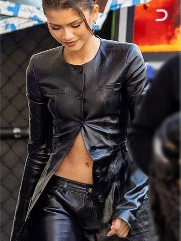 Zendaya Jimmy Kimmel Live Leather Jacket