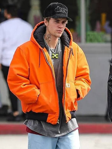 Justin Bieber Orange Jacket