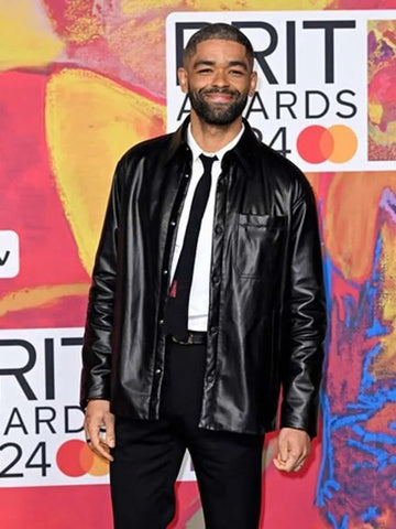 BRIT Awards 2024 Kingsley Ben-Adir Leather Jacket