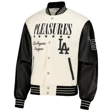Los Angeles Dodgers PLEASURES White Varsity Jacket