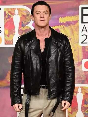 Luke Evans BRIT Awards 2024 Biker Jacket
