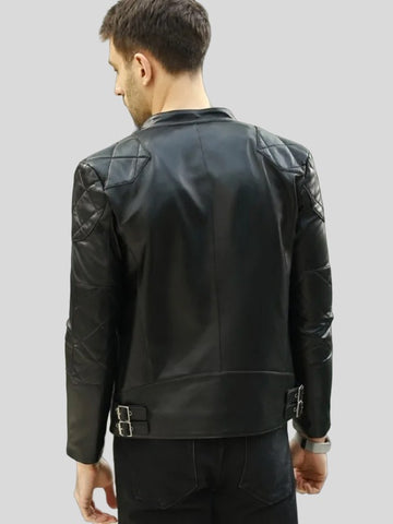 Black Men’s Café Racer Leather Jacket