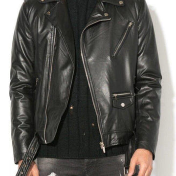 Men Classic Biker Leather Jacket