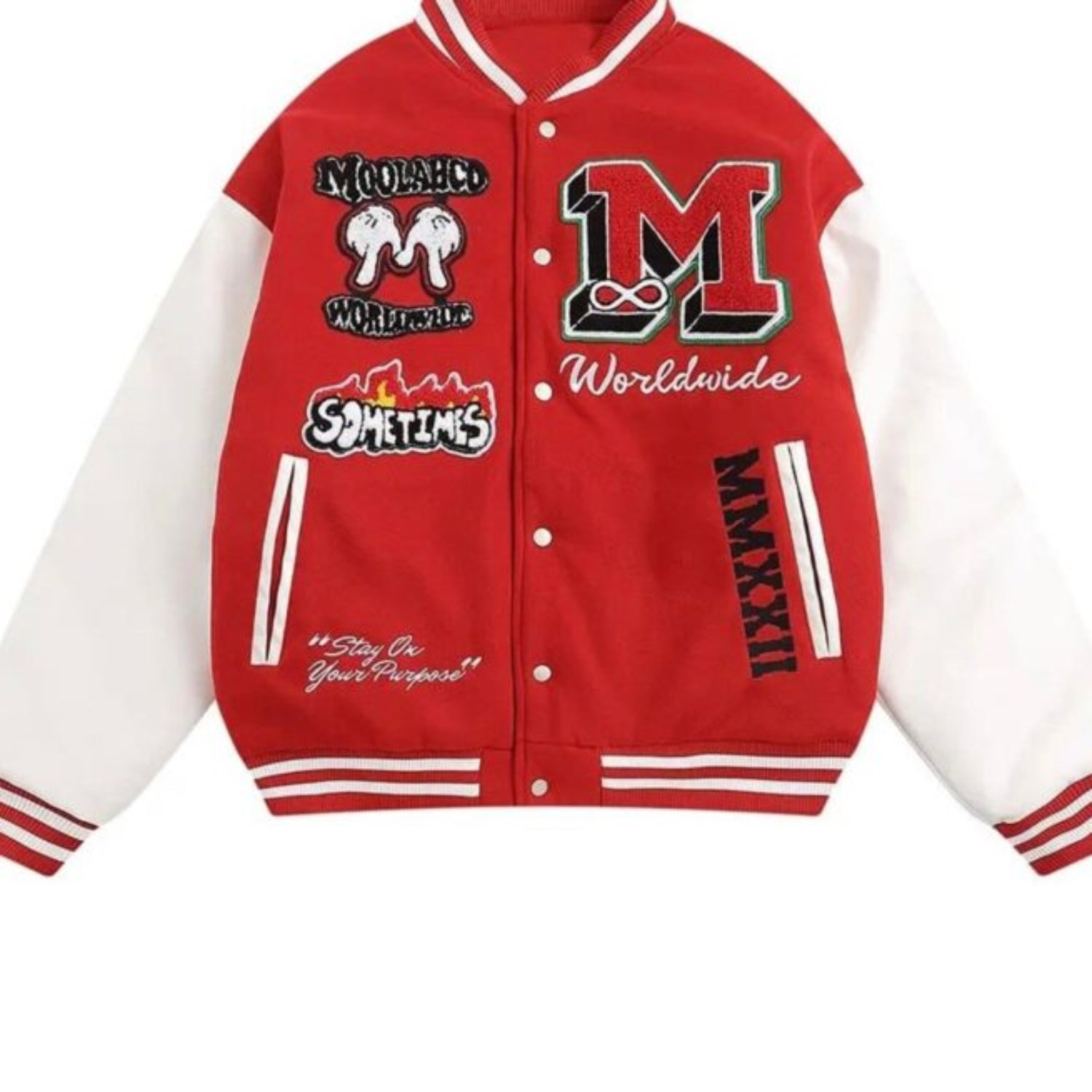 Men Oversized Streetwear Retro Embroidery Jacket