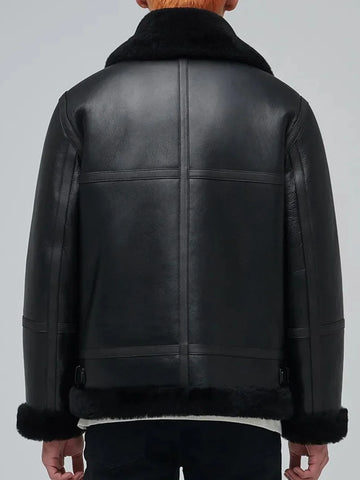 Men’s Black Aviator Leather Jacket