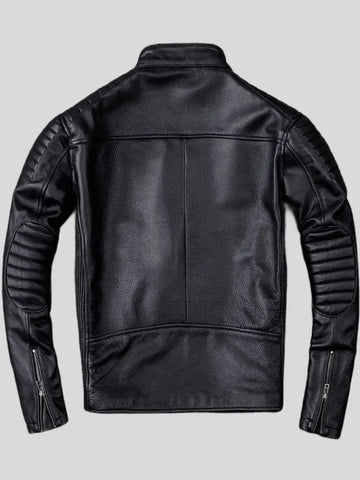 Men’s Black Biker Café Racer Leather Jacket