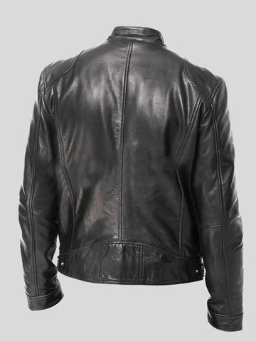 Men’s Biker Black Café Racer Leather Jacket