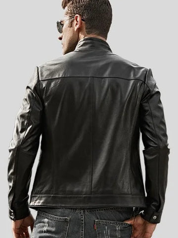 Men’s Retro Black Biker Leather Jacket