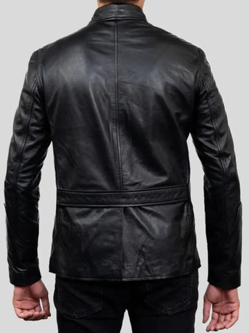 Men’s Black Leather Blazer