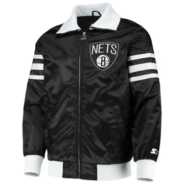 Men’s Brooklyn Nets Starter Black Varsity Jacket