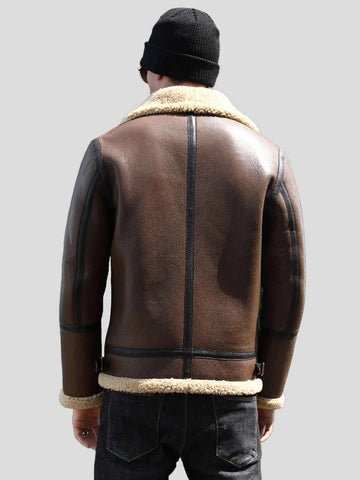 Brown Men’s Aviator Leather Jacket