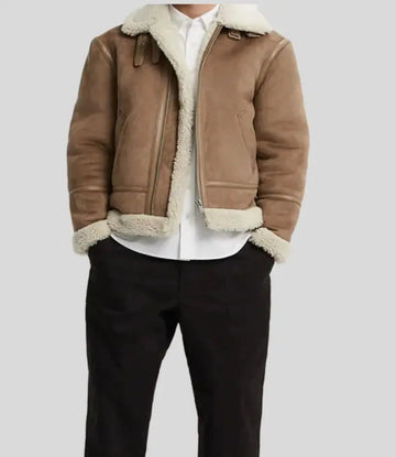 Men’s Brown Aviator Leather Jacket