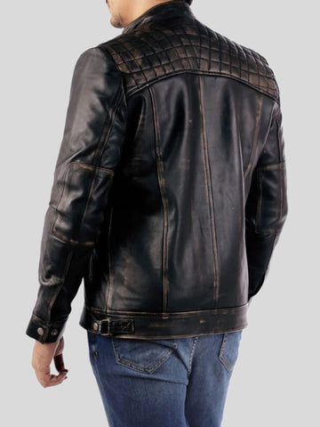 Men’s Brown Vintage Café Racer Leather Jacket