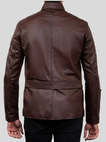 Men’s Dark Brown Leather Blazer