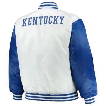 Men’s White Royal Kentucky Wildcats Satin Jacket