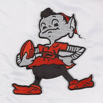 Men’s Starter White Cleveland Varsity Jacket