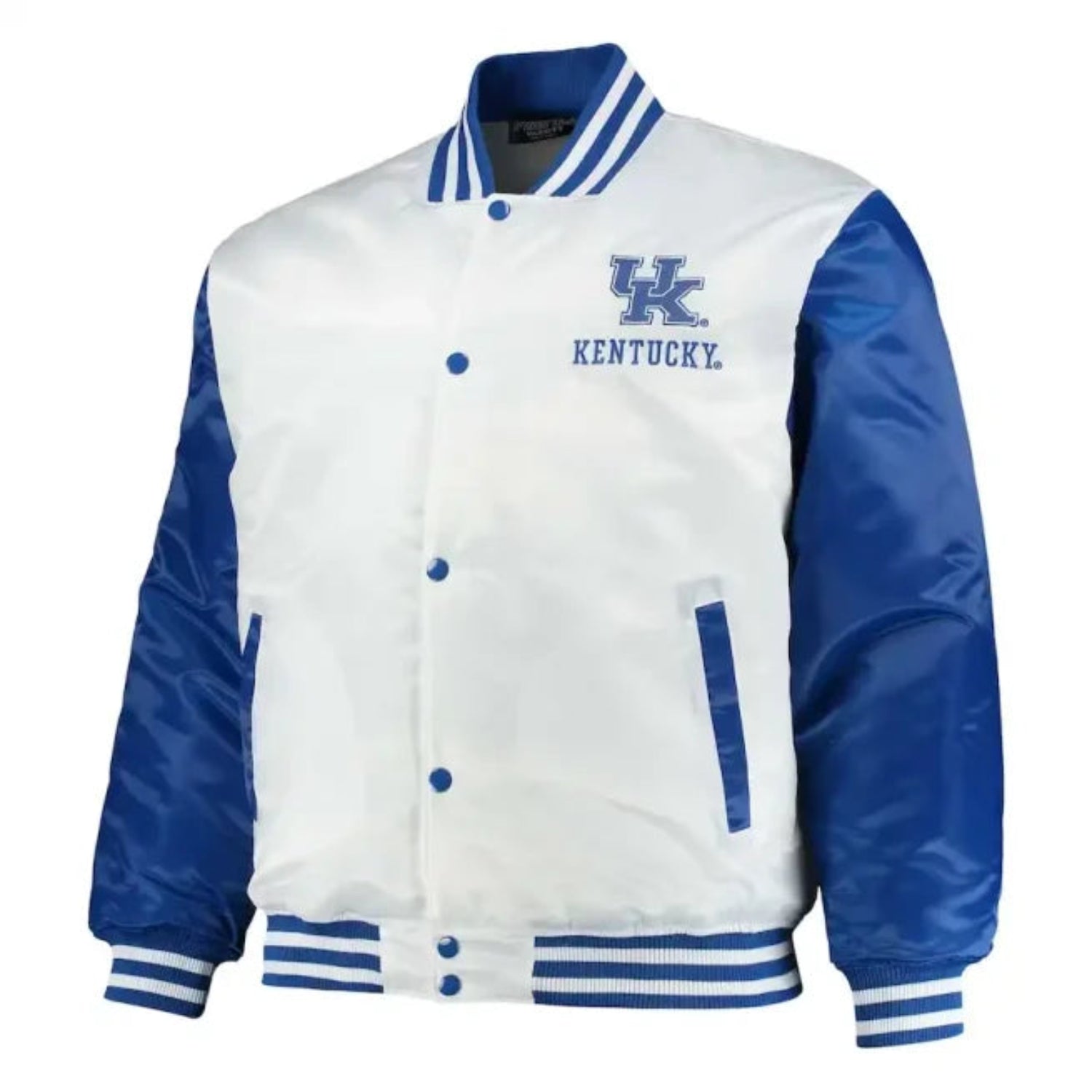 Men’s White Royal Kentucky Wildcats Satin Jacket