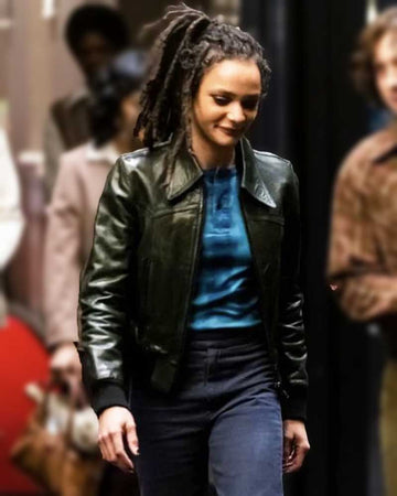 The Crowded Room 2023 Sasha Lane Black Leather Jacket