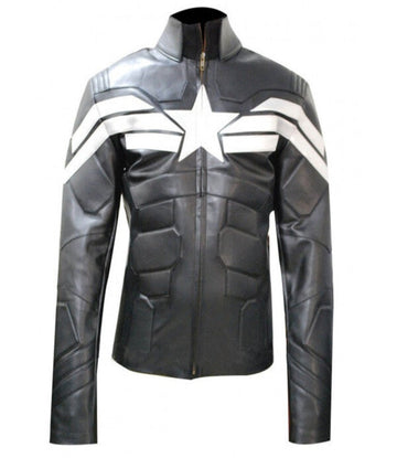 Captain America Winter Soldier Black Leather Jacket
