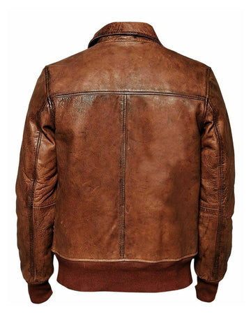 Men's Vintage Distressed Brown Retro Biker Real Leather Jacket