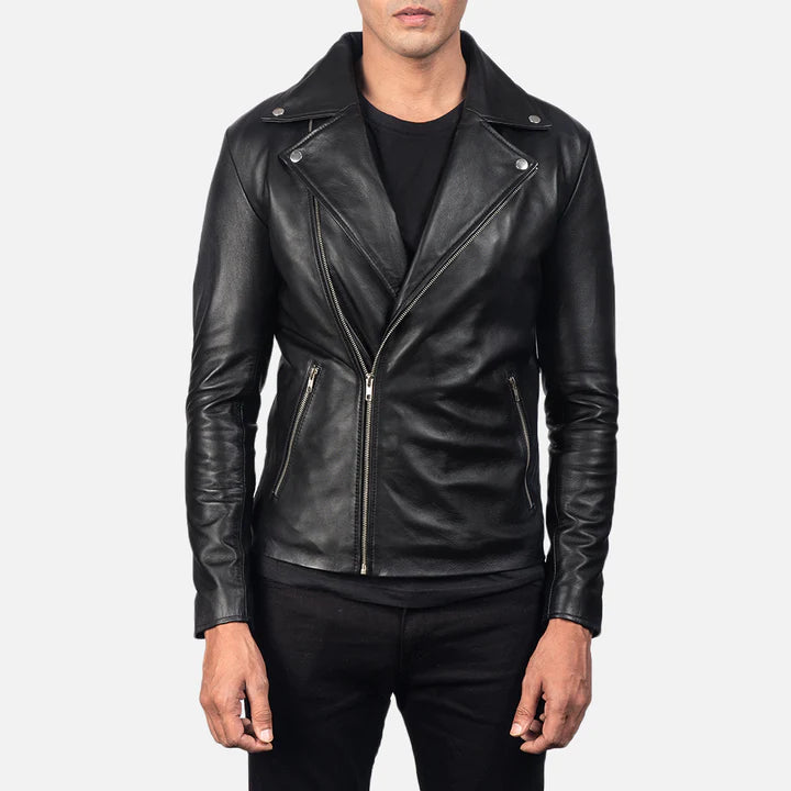 JESSE BLACK LEATHER BIKER JACKET | Hot Leather Jacket