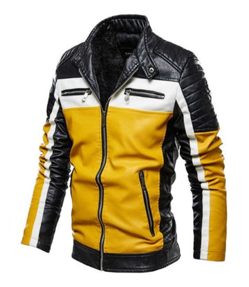 Men’s Casual Biker Fashion Genuine Leather Jacket