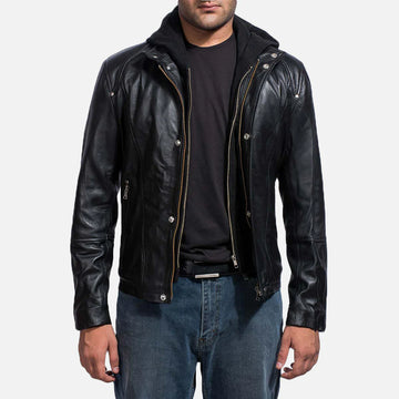 RAINWALKER BLACK LEATHER JACKET | Hot Leather Jacket