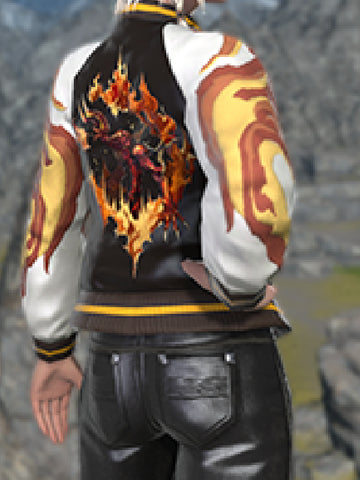 FFxiv Inferno Black Varsity Jacket