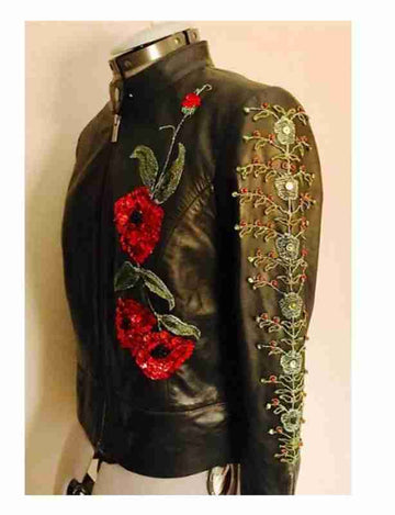 Jimmy Page Poppy Rose Floral Black Jacket