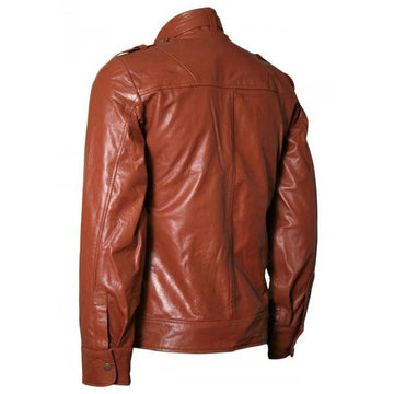 Men’s Casual Stylish Brown Leather Jacket