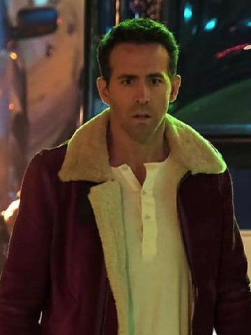 Spirited Ryan Reynolds Shearling Jacket