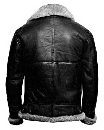 Men's Grey RAF Aviator Pilot Flying B3 Bomber Real Leather Jacket